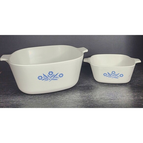 Corning Ware Blue Cornflower 2.5 Quart & 22oz Casserole Dish, no lids - Picture 1 of 11